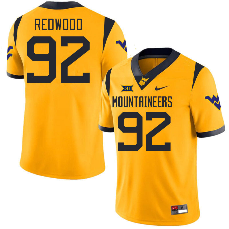 Men #92 Asani Redwood West Virginia Mountaineers College 2024 New Uniforms Football Jerseys Stitched